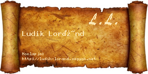 Ludik Loránd névjegykártya